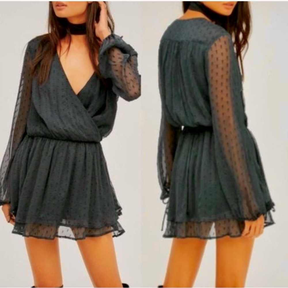 Free People Dahlia Drop Waist Mini Dress